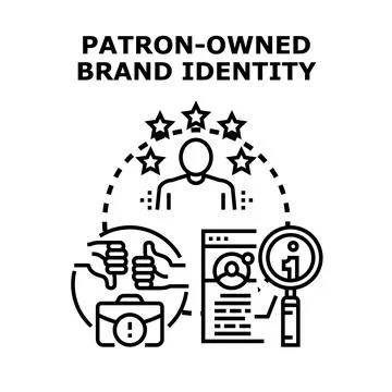Patron owned brand identity customer feedback concept Ilustração Stock