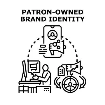 Patron owned brand identity developing strategy Ilustração Stock