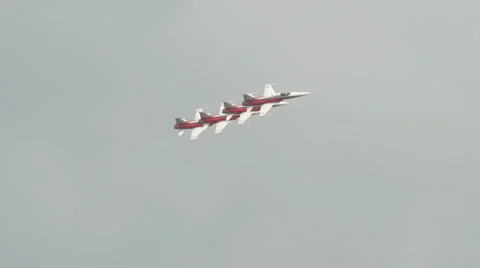 Patrouille Suiss formation flight Persienne parallax 10944 Stock Footage 24843749