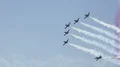 Patrulla Águila with CASA C 101 Aviojet airshow smoking aerobatic flying in sky 4k or 4k+ Resolution