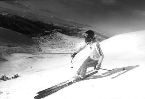 Patsy Duncan Former British Ladies Freestyle Champion At Glenshee. Box 702 20108 Stock Photos