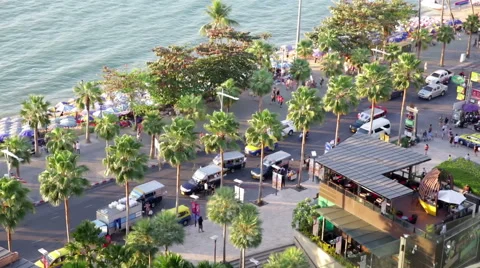Pattaya beach front overhead view Video stock 56861861