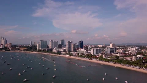 Pattaya dron video Stock Footage 205468455