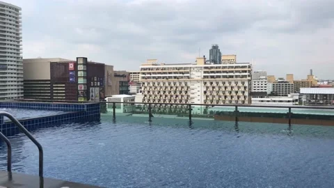 Pattaya Rooftop Pool During the Day 스톡 동영상 129398594