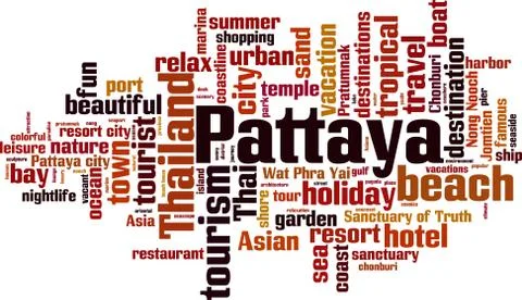 Pattaya word cloud Stock Illustration