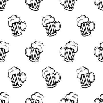 Pattenr with mugs Illustrazione stock