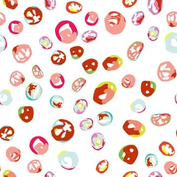 Pattern of 12 kinds of spots, different size, multicolor Stock Illustration