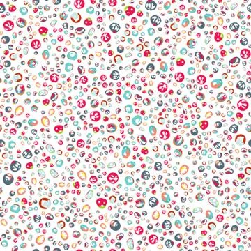 Pattern of 12 kinds of spots, different size, multicolor Stock Illustration