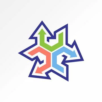 Pattern 3 element initial C, V, or U font up arrow border ornament decoration Stockillustratie