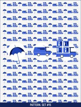 Pattern with 3 icons delivery, shipment Stock Illustration