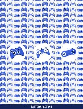 Pattern with 3 icons. Gamepads Stock Illustration