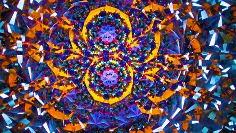 Pattern 32. natural children's mirror Kaleidoscope  from our childhood Video stock 123463874