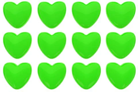 Pattern of 3D hearts isolated on white background Stock Illustration