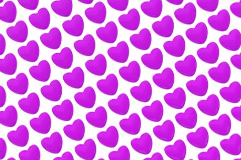Pattern of 3D hearts isolated on white background Stock Illustration