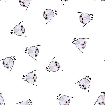 Pattern 90s retro music character cartoon vector Stock Illustration