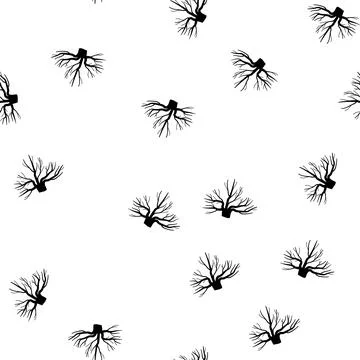 Pattern absorption tree root cartoon vector Stock Illustration