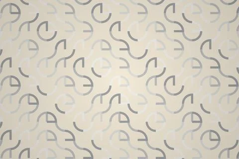 Pattern of abstract beige and gray squiggles and circles Stock Illustration