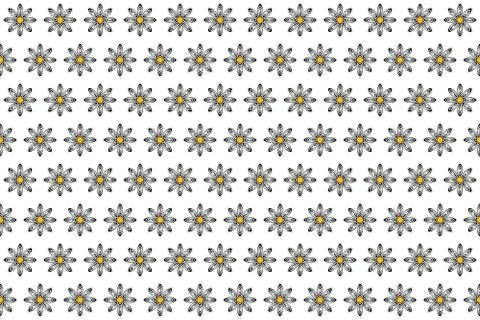 Pattern from abstract black-white flower, petal with curl Stock Illustration