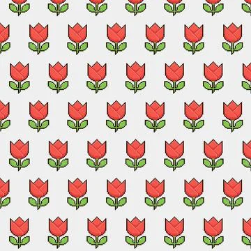 Pattern of abstract blooming tulip flower	 Stock Illustration