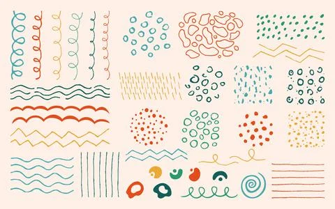 Pattern abstract doodle shape spot grunge brush hand drawn texture line spot Stock Illustration