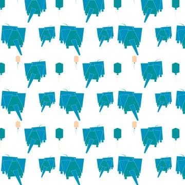 Pattern with abstract elephants. vector illustration. Illustrazione stock