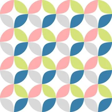 Pattern, abstract featuring softly colored shapes in pink, green, blue and gray. Stock Illustration