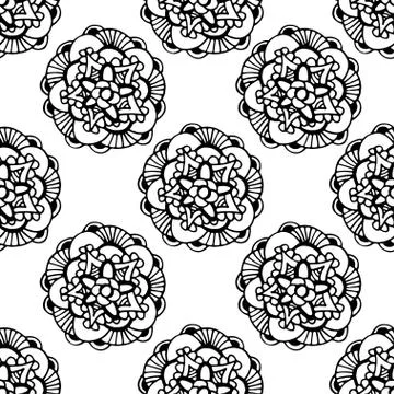 Pattern with abstract flowers Stock Illustration