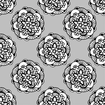 Pattern with abstract flowers Stock Illustration