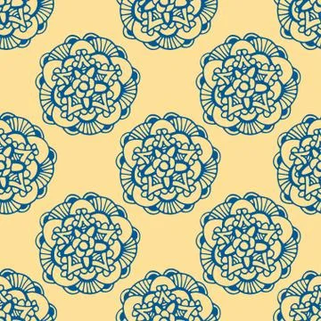 Pattern with abstract flowers Stock Illustration