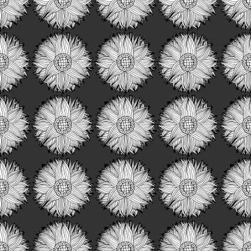 Pattern with abstract flowers Stock Illustration