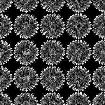 Pattern with abstract flowers Stock Illustration