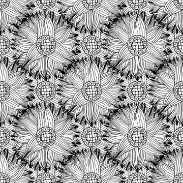 Pattern with abstract flowers イラスト素材