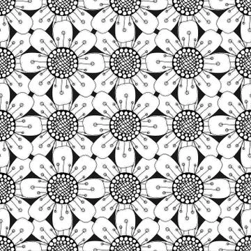 Pattern with abstract flowers イラスト素材