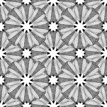 Pattern with abstract flowers Stock Illustration