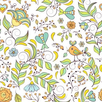 Pattern with abstract flowers Stock-Illustration