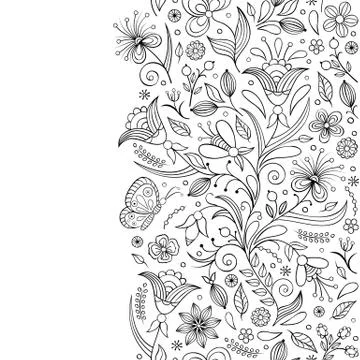 Pattern with abstract flowers Stock Illustration