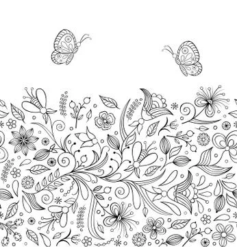 Pattern with abstract flowers Illustrazione stock
