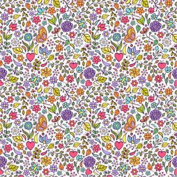 Pattern with abstract flowers Stock Illustration