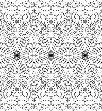 Pattern with abstract flowers. Stock Illustration