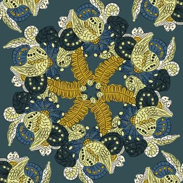 Pattern with abstract flowers Stock Illustration