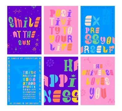 Pattern abstract font. Poster design funky. Quote in shape of retro. Brutal t Stock Illustration