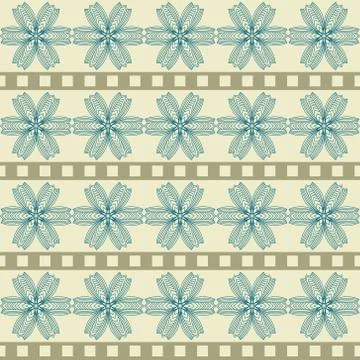 Pattern with abstract geometric flowers Stock Illustration