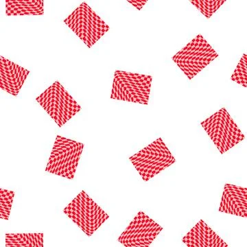 Pattern Abstract geometric pattern creating optical illusion with red squares Stock Illustration