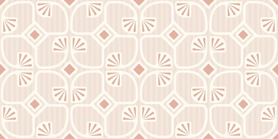 Pattern with abstract geometric plants. Stock Illustration