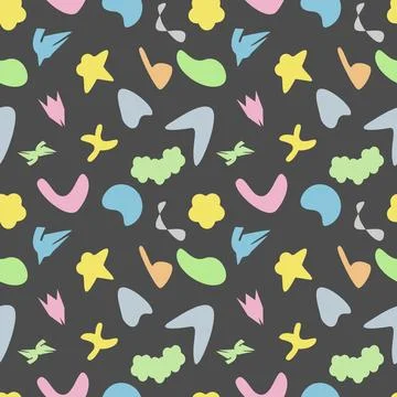 Pattern abstract geometric shapes on black Stock Illustration