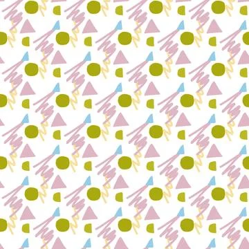 Pattern of abstract geometric shapes spring colors Stock Illustration
