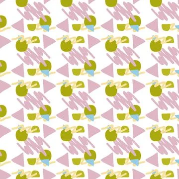 Pattern of abstract geometric shapes spring colors Stock Illustration