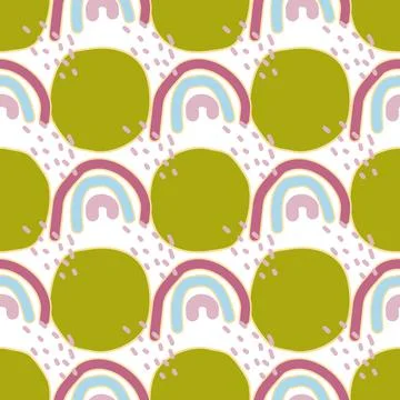 Pattern of abstract geometric shapes spring colors Stock Illustration