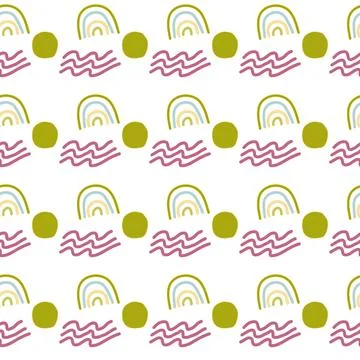 Pattern of abstract geometric shapes spring colors Illustrazione stock