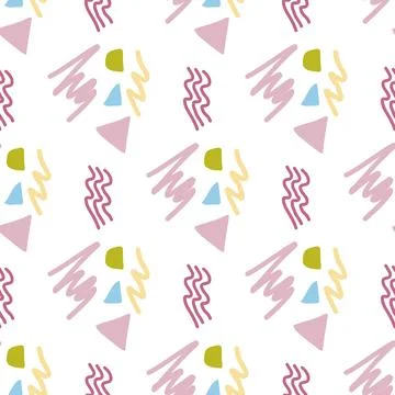 Pattern of abstract geometric shapes spring colors Stock Illustration